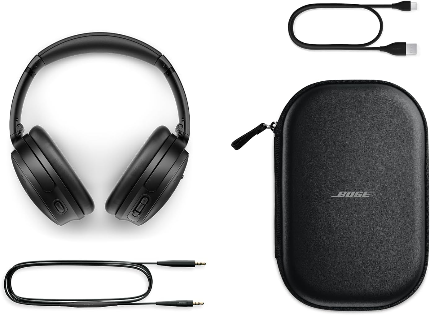 Bose QuietComfort Wireless Noise Cancelling Headphones, Bluetooth Over Ear Headphones with Up to 24 Hours of Battery Life, White Smoke (Renewed)