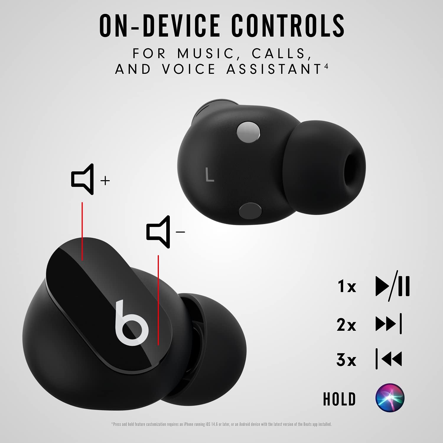 Beats Studio Buds Totally Wireless Noise Cancelling Earphones - Black (Renewed)